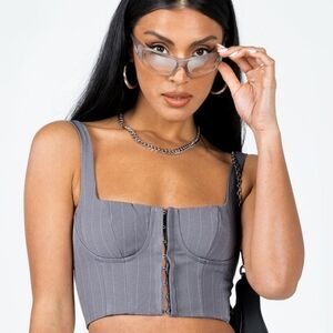 Princess Polly | Pin Striped Corset-Ish Crop Top